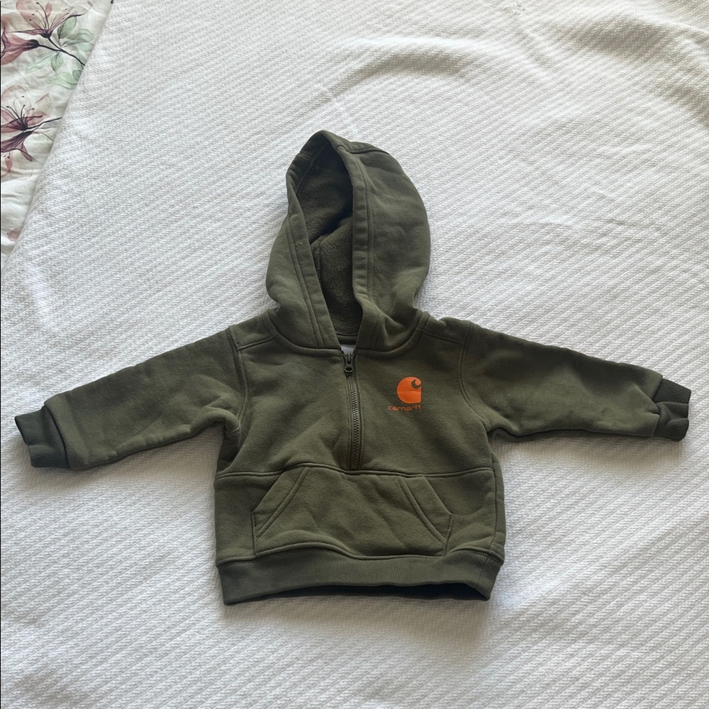 Carhartt Olive Green Baby Hoodie 6 Months